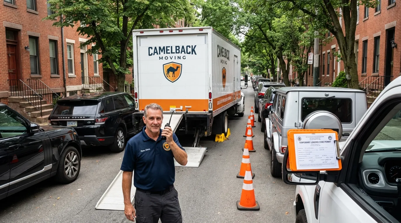 City street loading permit setup in New Holland, PA