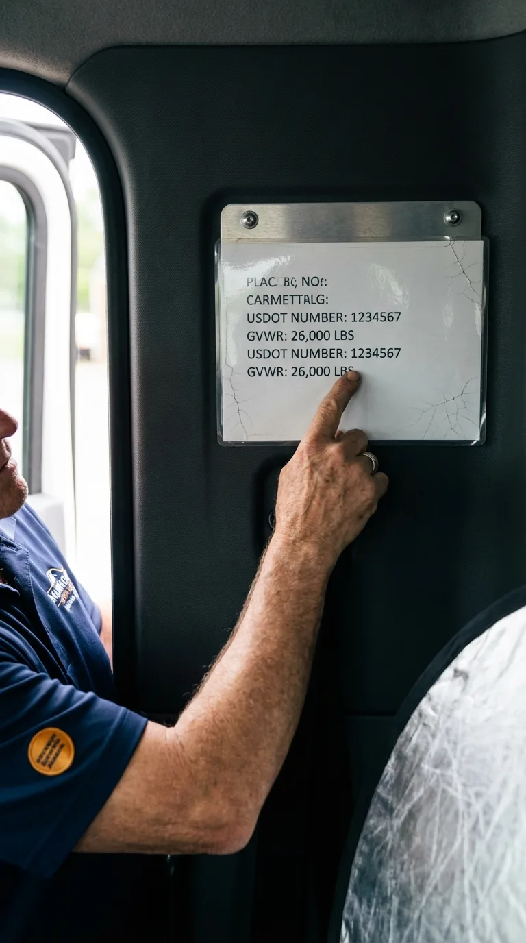 USDOT licensing placard verification in New Holland